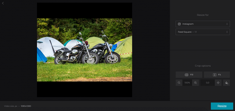 Resize photos to post on Instagram