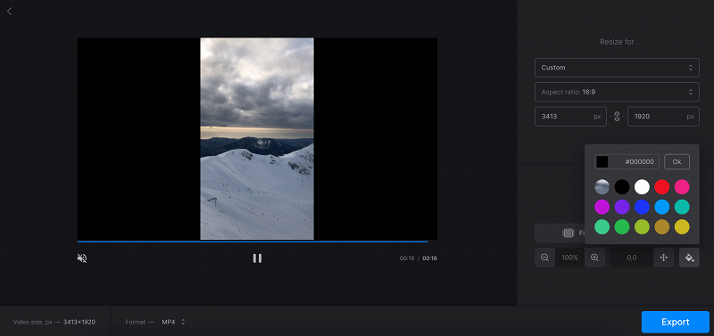 Resize vertical video to horizontal Resize vertical video to make it horizontal