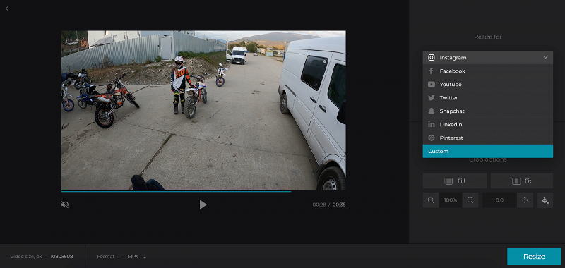 Select aspect ratio to remove black bars