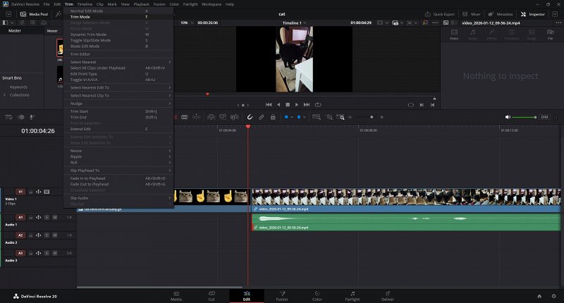 Ripple editing DaVinci