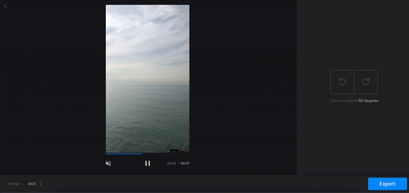 Rotate video on PC with Clideo