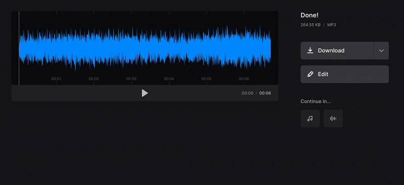 Download audio converted from video