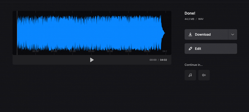 Download extracted audio from video on Mac