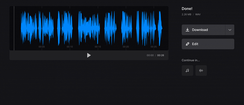 Download audio ripped from video