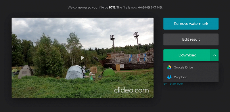 Download compressed large video to iPhone