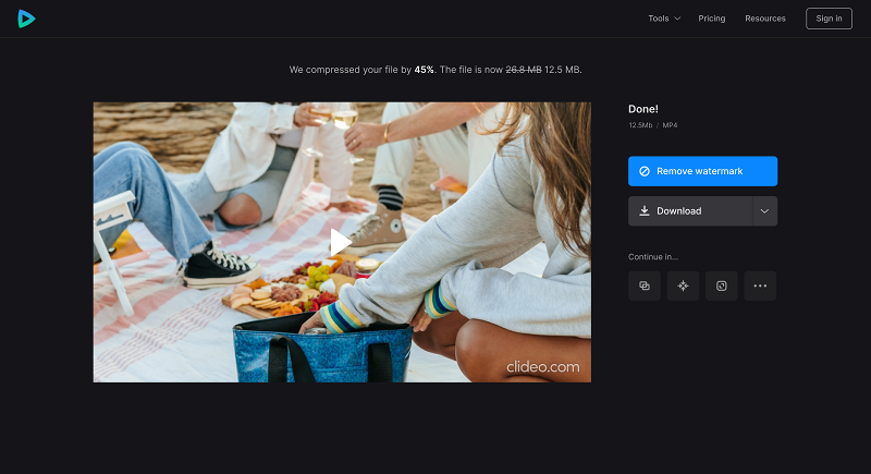 Watch and download the compressed video