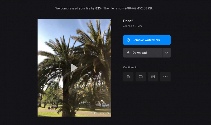Download video compressed for text message
