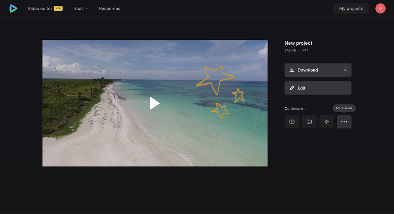 Download the created video for YouTube
