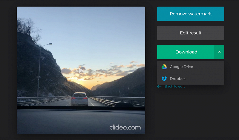 Download the cropped video for Instagram