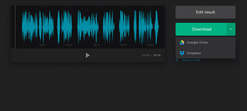 Download the cut audio to your device