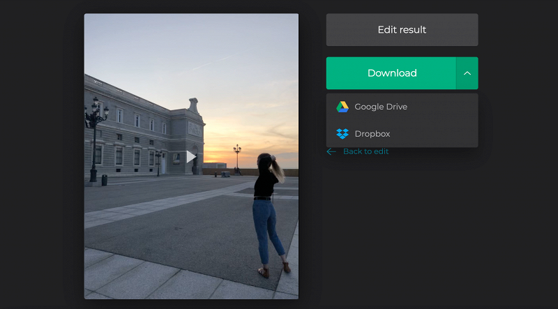 Save the looped video file to your device