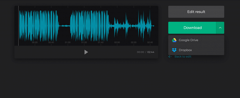 Download your merged audio to the device
