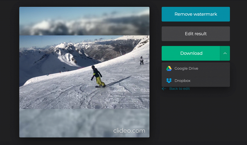 Download the resized video to share on social media