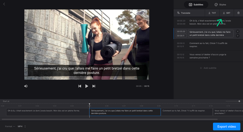 Save translated subtitles