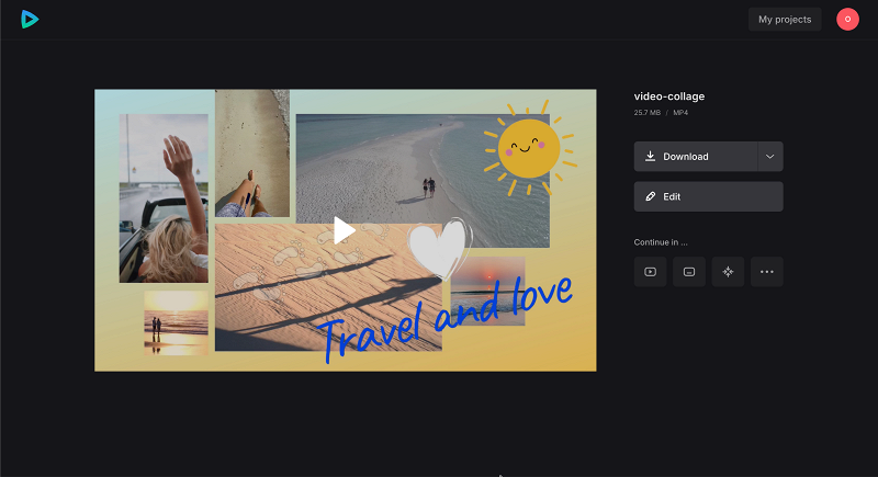 Save video collage