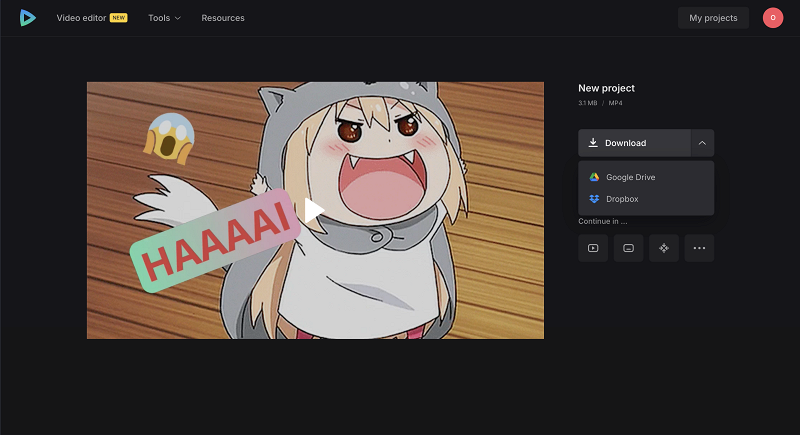 Save video to Google Drive