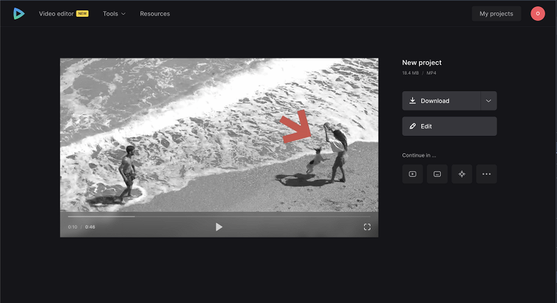 Save video video with arrow overlay