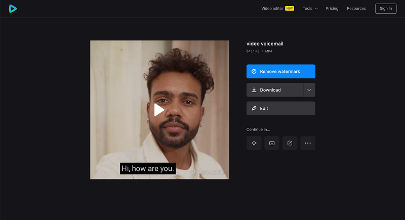 Save video voicemail clip