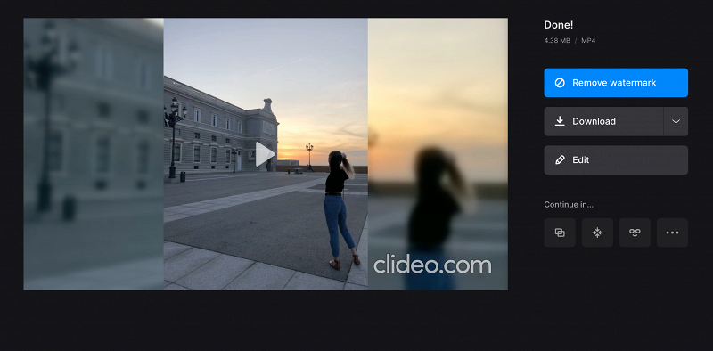 Download video or image with changed aspect ratio