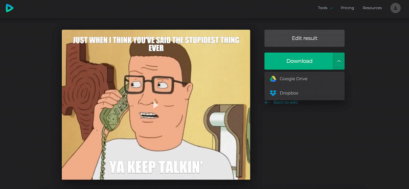 Save the video that you added text to