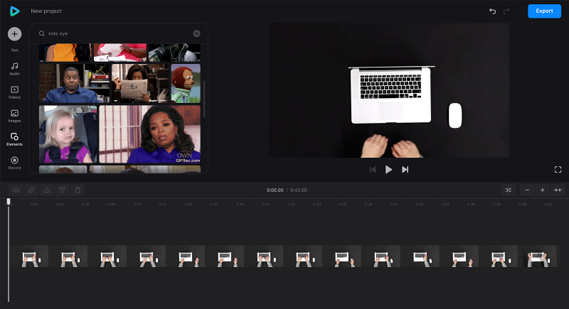 Search for GIFs to overlay on videos