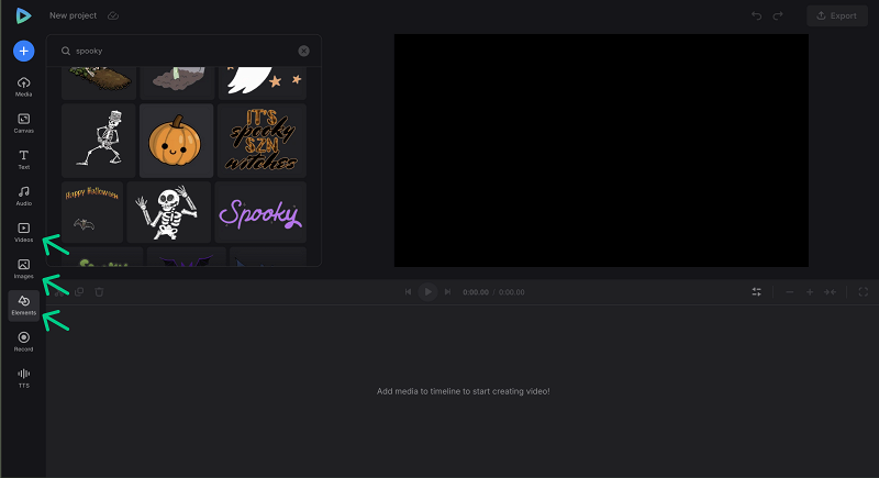 Search stock assets to make Halloween gif party invitations