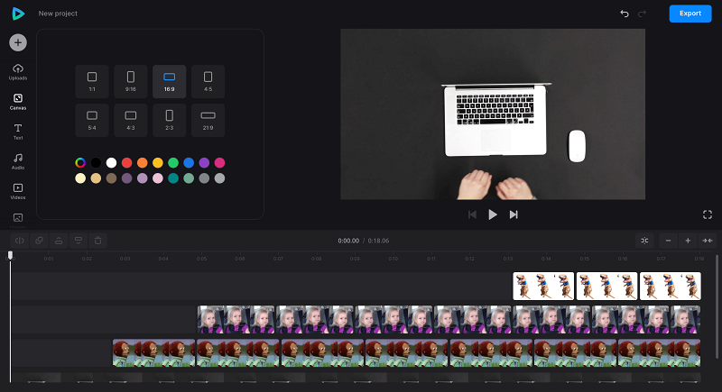 Select canvas for video with overlay GIFs