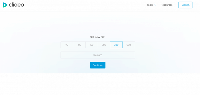 Change the DPI by selecting the necessary number