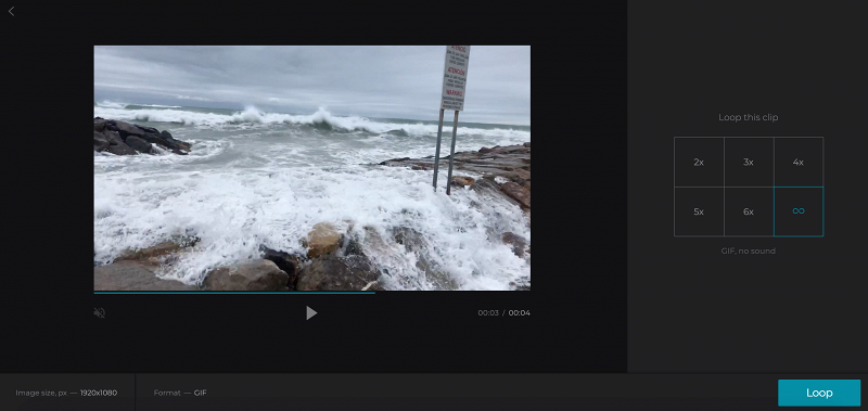Create a video looped the needed number of times