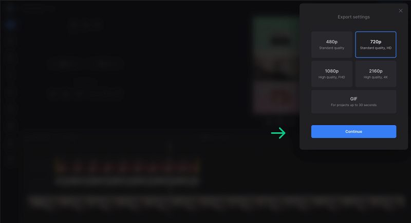 Select output quality for horizontal video for Instagram