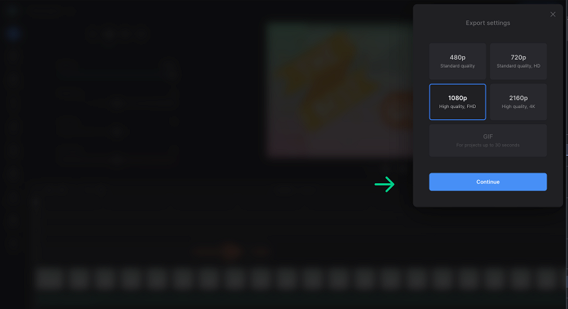 Select output quality for instructional video
