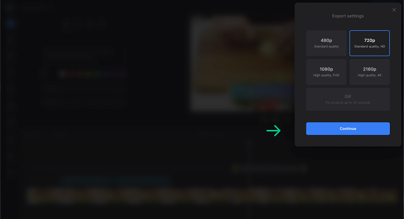 Choose quality for video with text to speech Select output quality for video with tts