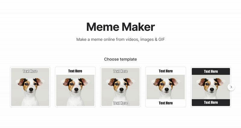 Change template in video meme maker