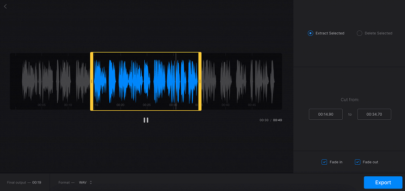 Separate audio from video Separate audio from video clip with Clideo