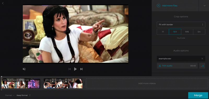 Add more files and an audio to make a slideshow