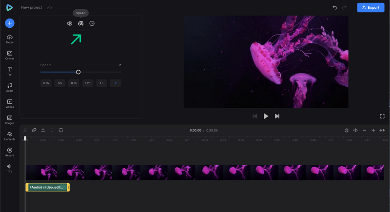 Speed up audio in a video