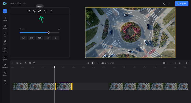 Speed up certain parts of a video