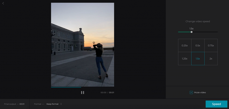 Adjust the speed to create fast motion effect