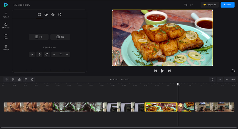 Adjust video diary clips Split and edit day-in-the-life video