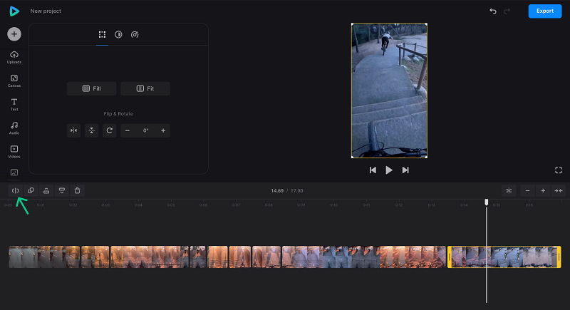 Split video to make speed ramp effect