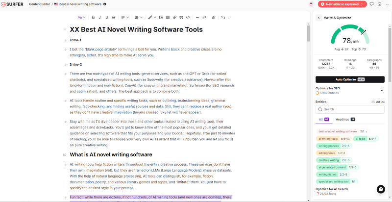 SurferSEO AI writing tool SurferSEO AI writing software