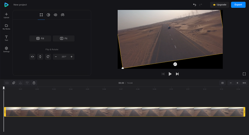Tilt video with rotation handle