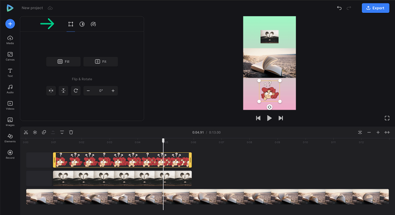 Transform horizontal video for Instagram