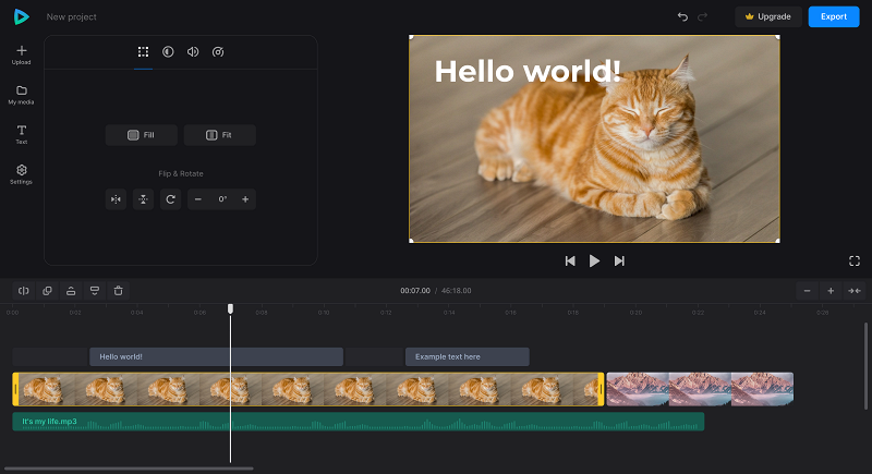 Transform video in online video editor