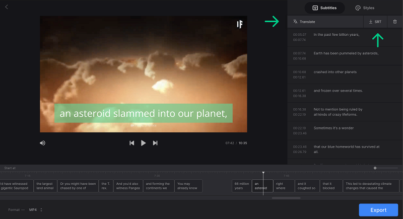 Translate or get srt with hardcoded subtitles