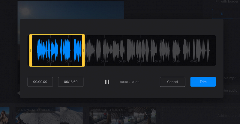 Cut audio for YouTube video compilation