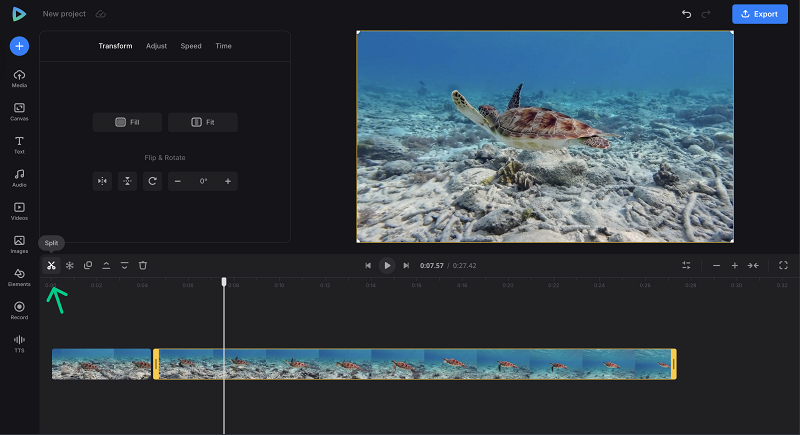 Trim or split video before adding AI voice