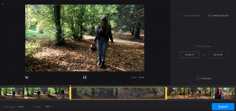 Trim out part of Facebook video file