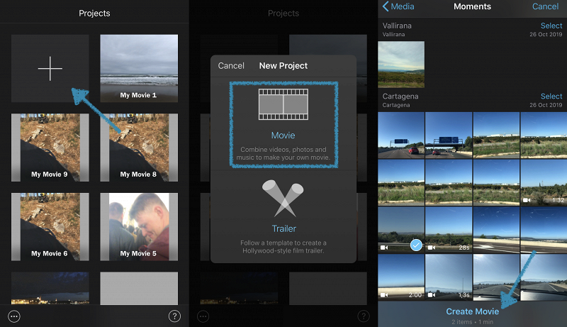Add an iPhone video to iMovie for muting