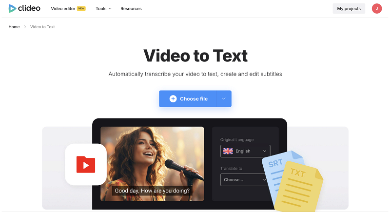 Video to text converter